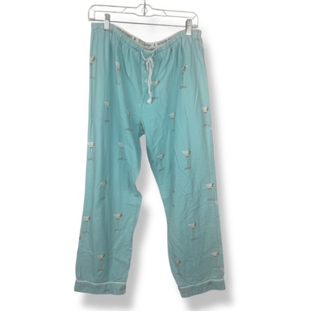 PJ Salvage Pajama Set Womens Size Large Flannel Martini Print Cozy Lounge Sleep - Picture 5 of 14